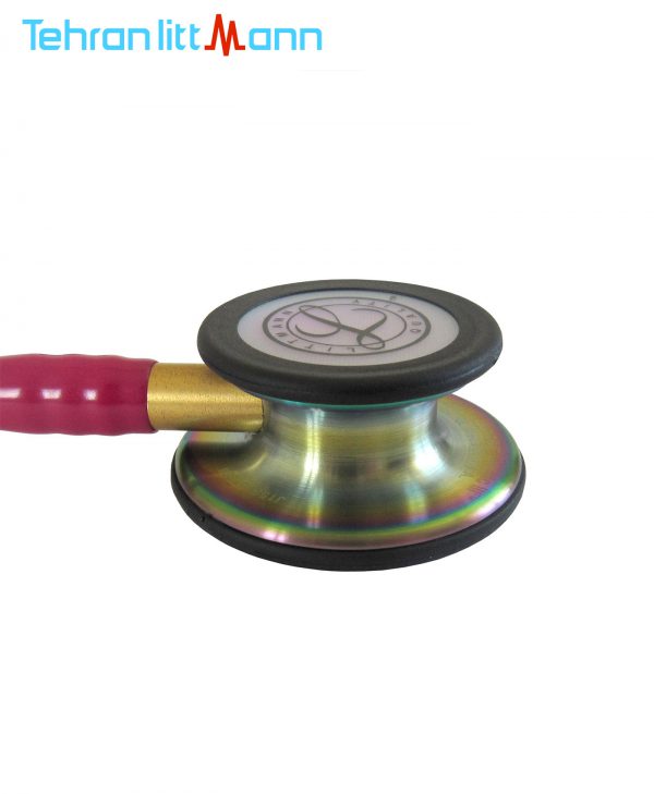 گوشی پزشکی لیتمن کلاس 3 تمشکی رنگین کمانی 5806 چست پیس از نمای نزدیک