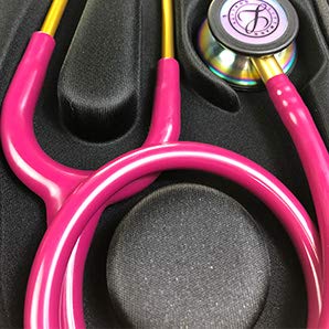 کیف گوشی پزشکی لیتمن کلاسیک حاوی گوشی تمشکی رنگین کمانی